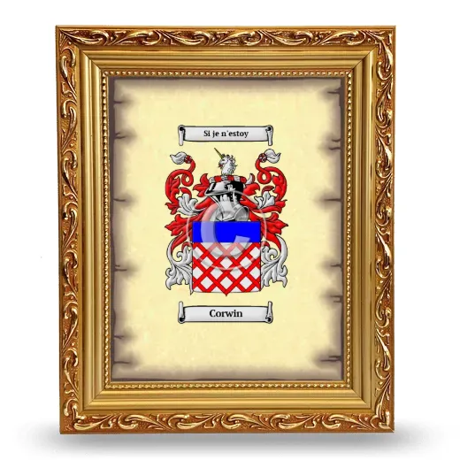 Corwin Coat of Arms Framed - Gold