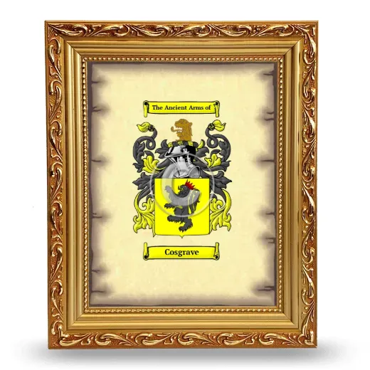 Cosgrave Coat of Arms Framed - Gold
