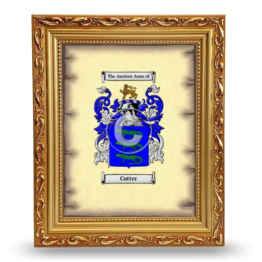 Cotter Coat of Arms Framed - Gold