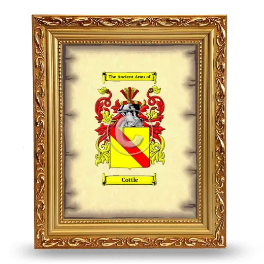 Cottle Coat of Arms Framed - Gold