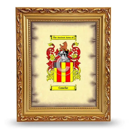 Couche Coat of Arms Framed - Gold