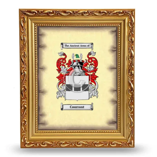 Courrant Coat of Arms Framed - Gold