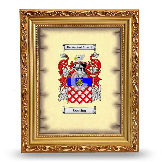 Couting Coat of Arms Framed - Gold