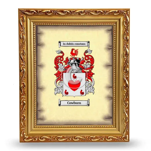 Cowburn Coat of Arms Framed - Gold