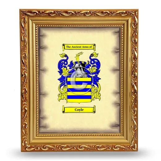 Coyle Coat of Arms Framed - Gold