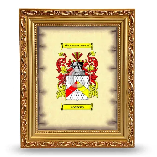 Cozzens Coat of Arms Framed - Gold