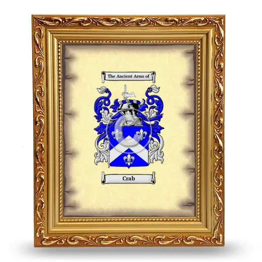 Crab Coat of Arms Framed - Gold