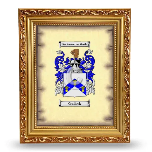 Cradock Coat of Arms Framed - Gold