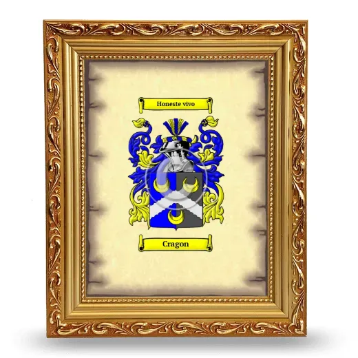Cragon Coat of Arms Framed - Gold