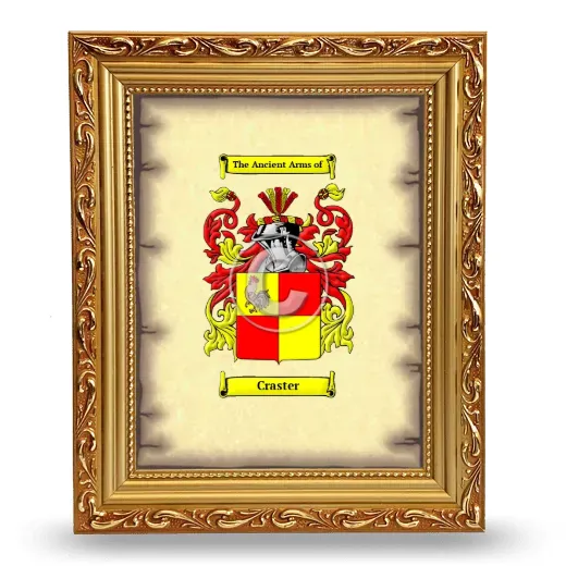 Craster Coat of Arms Framed - Gold