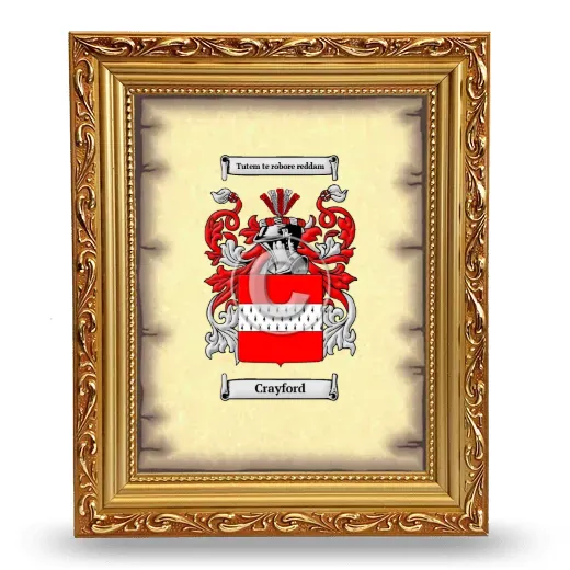 Crayford Coat of Arms Framed - Gold