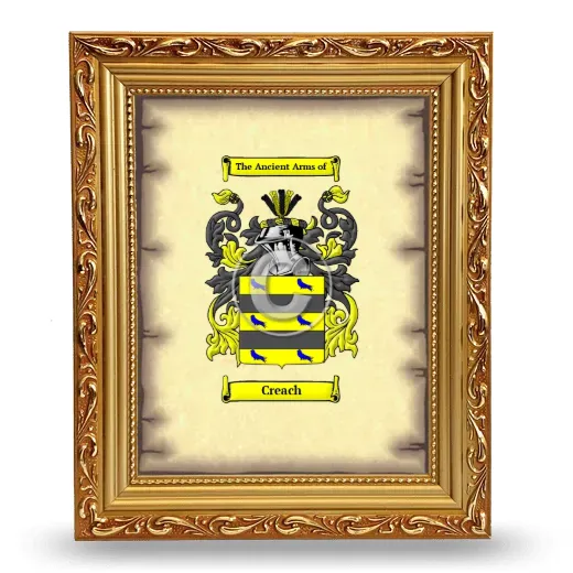 Creach Coat of Arms Framed - Gold