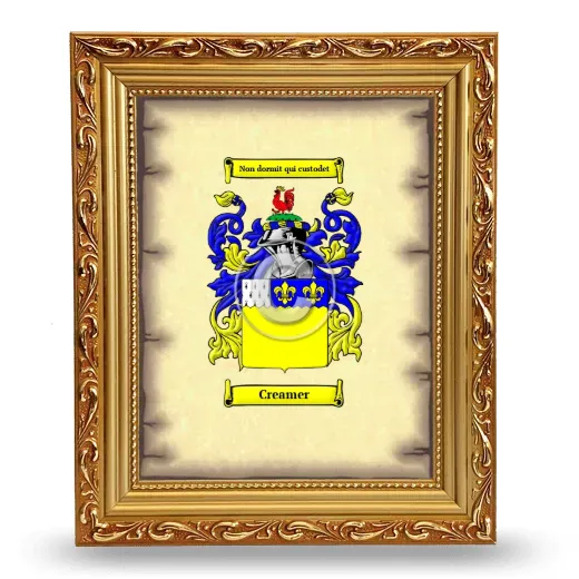 Creamer Coat of Arms Framed - Gold