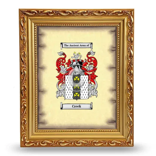 Creek Coat of Arms Framed - Gold