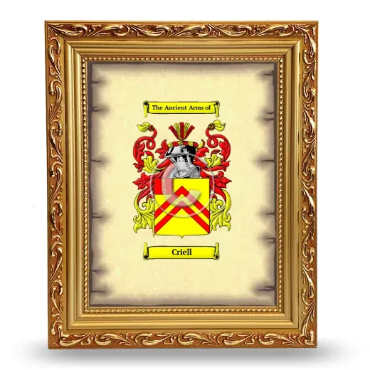 Criell Coat of Arms Framed - Gold
