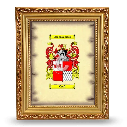 Croft Coat of Arms Framed - Gold