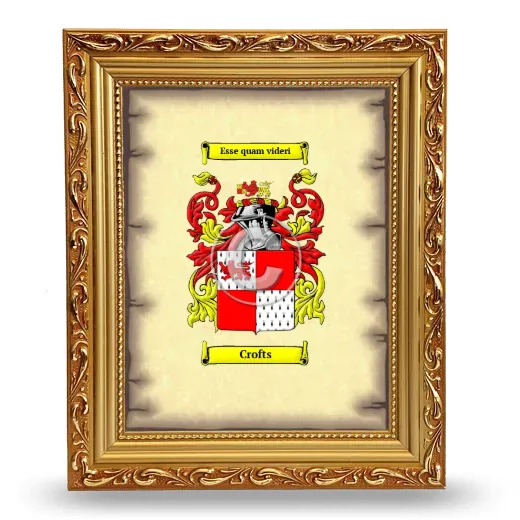 Crofts Coat of Arms Framed - Gold