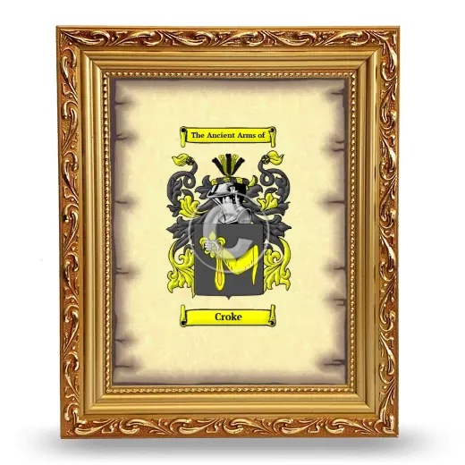 Croke Coat of Arms Framed - Gold