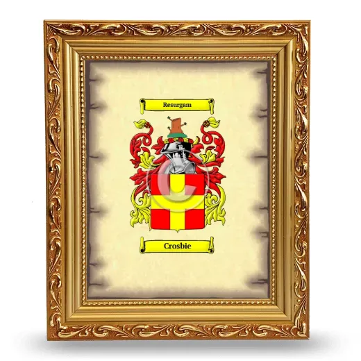 Crosbie Coat of Arms Framed - Gold
