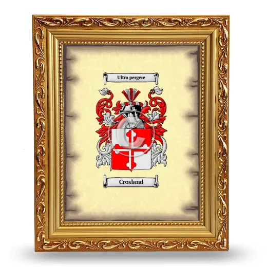 Crosland Coat of Arms Framed - Gold