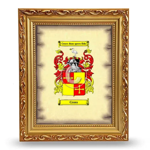 Cross Coat of Arms Framed - Gold