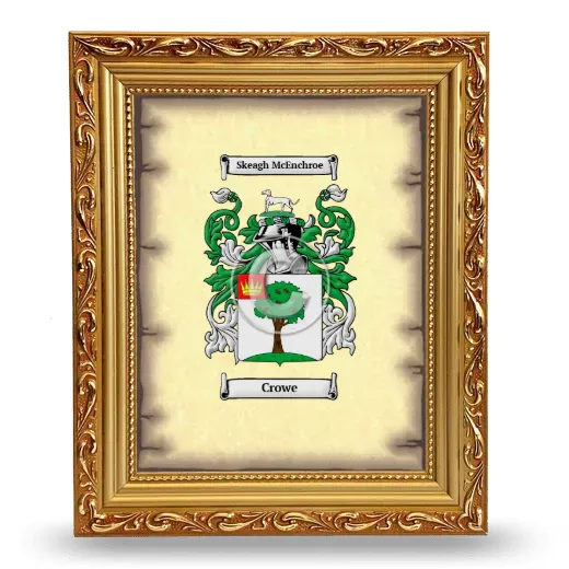 Crowe Coat of Arms Framed - Gold