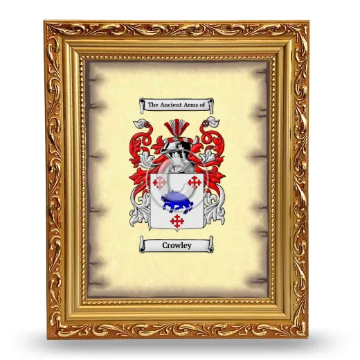 Crowley Coat of Arms Framed - Gold