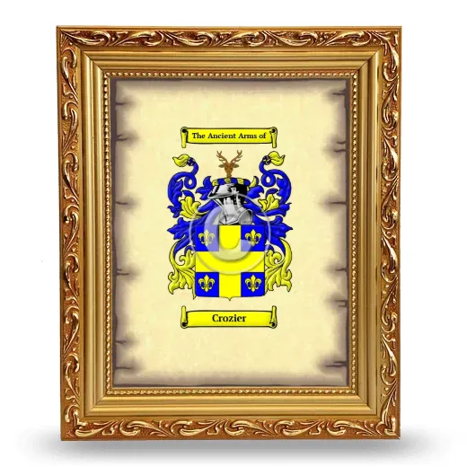 Crozier Coat of Arms Framed - Gold