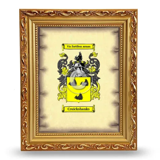 Cruickshanks Coat of Arms Framed - Gold