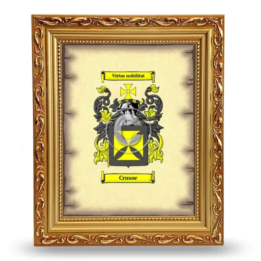 Crusoe Coat of Arms Framed - Gold