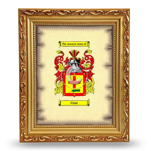 Cruz Coat of Arms Framed - Gold
