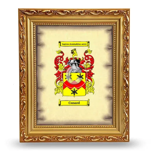 Cunard Coat of Arms Framed - Gold