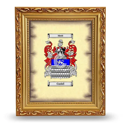 Curiel Coat of Arms Framed - Gold