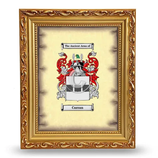 Curran Coat of Arms Framed - Gold