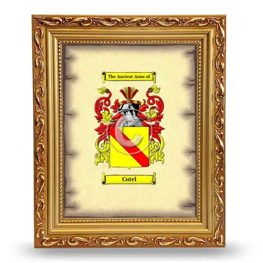 Cutel Coat of Arms Framed - Gold