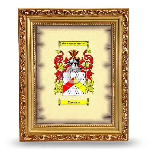 Cuzzins Coat of Arms Framed - Gold