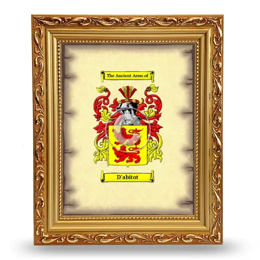 D'abitot Coat of Arms Framed - Gold