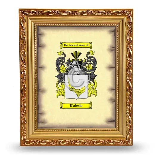 D'alesio Coat of Arms Framed - Gold