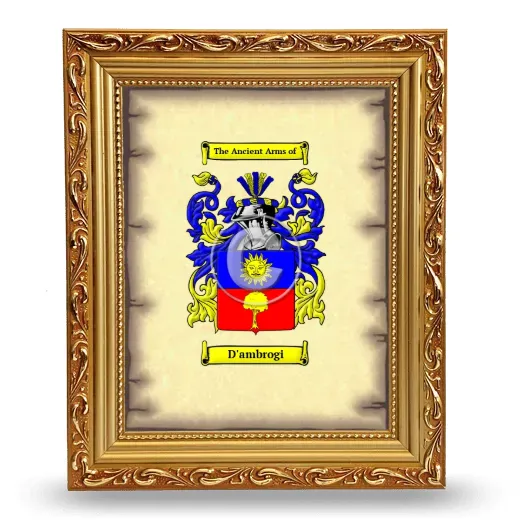D'ambrogi Coat of Arms Framed - Gold