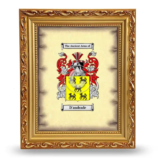 D'andrade Coat of Arms Framed - Gold