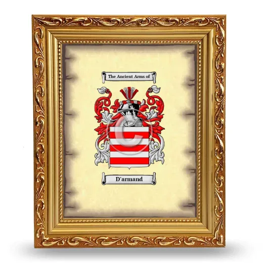D'armand Coat of Arms Framed - Gold