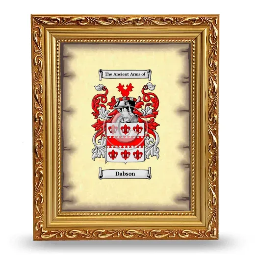 Dabson Coat of Arms Framed - Gold