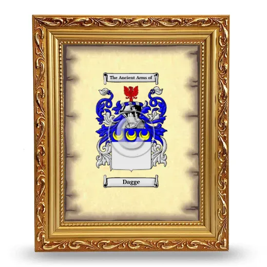 Dagge Coat of Arms Framed - Gold