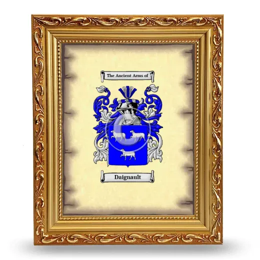 Daignault Coat of Arms Framed - Gold