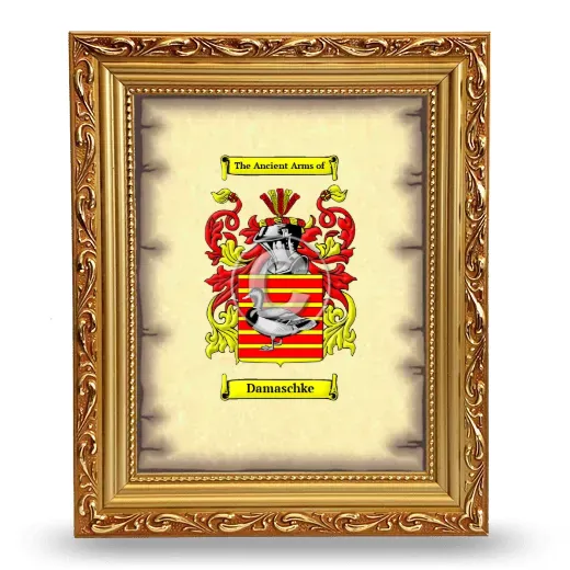 Damaschke Coat of Arms Framed - Gold