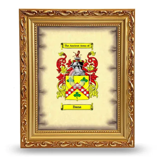 Dana Coat of Arms Framed - Gold