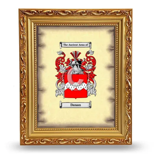 Danan Coat of Arms Framed - Gold