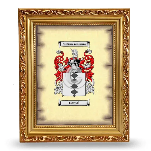 Danial Coat of Arms Framed - Gold