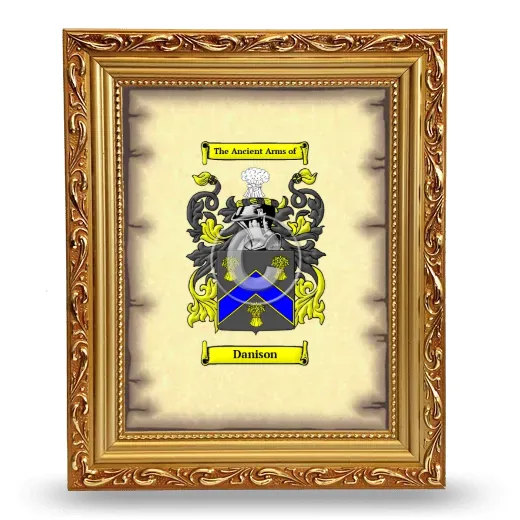 Danison Coat of Arms Framed - Gold
