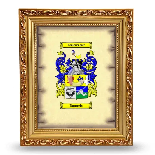 Dannels Coat of Arms Framed - Gold